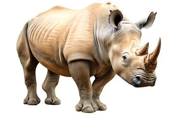 Obraz premium Majestic Rhinoceros Stands Proudly in a Natural Habitat Setting