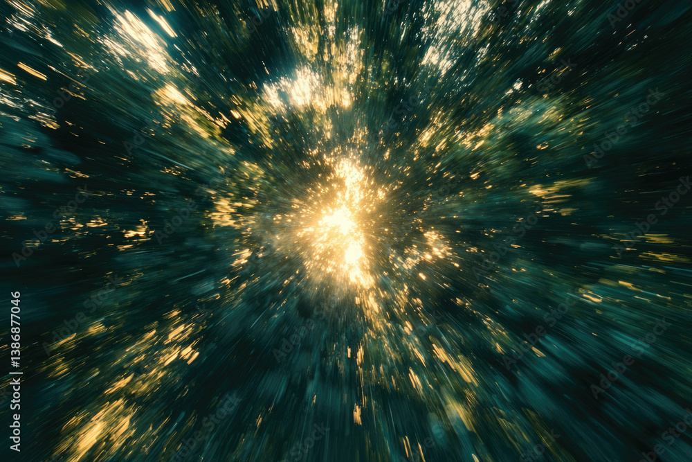 Poster A radiant burst of light explodes from the center, creating a mesmerizing, dynamic display of energy and motion.