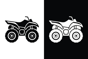 Extreme ATV Quadbike Vector Art. High-Quality Black Silhouette Illustration © Nezamur