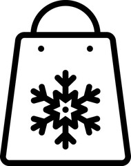 Winter Shopping Line Icon