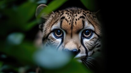 Obraz premium Close-up cheetah portrait in jungle