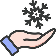 Snowflake Hand Filled Line Icon