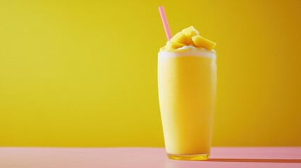 A delicious smoothie with pineapple, mango, and coconut milk. Featuring tropical flavor and refreshment