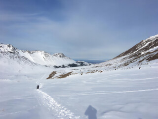 snow covered mountains