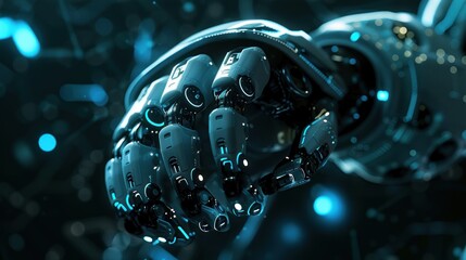 Futuristic hand with fingers Robotic for modern future technology innovation. AI generated