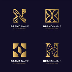  N Logo Collection Geometric and Premium Templates Icon Set
