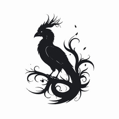 vector illustration of a bird design best design with black color and white background whit tre design