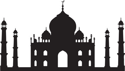 Taj Mahal Silhouette Vector – Iconic Indian Landmark Clipart
Black Taj Mahal Outline – Historic Monument Vector Graphic
Taj Mahal Silhouette Art – Mughal Architecture Vector Design
