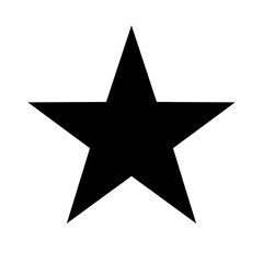 Obraz premium A bold, single black star against a stark white background, a symbol of aspiration and achievement, sharply defined with minimal detail.