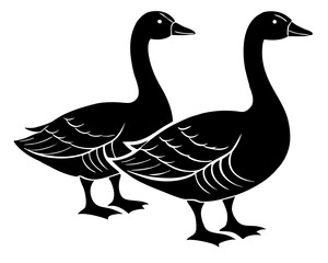 Goose silhouette vector illustration