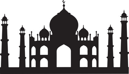 Taj Mahal Silhouette Vector – Iconic Indian Landmark Clipart
Black Taj Mahal Outline – Historic Monument Vector Graphic
Taj Mahal Silhouette Art – Mughal Architecture Vector Design
