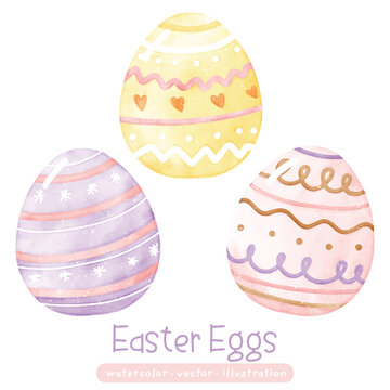 Easter Eggs watercolor vector illustration