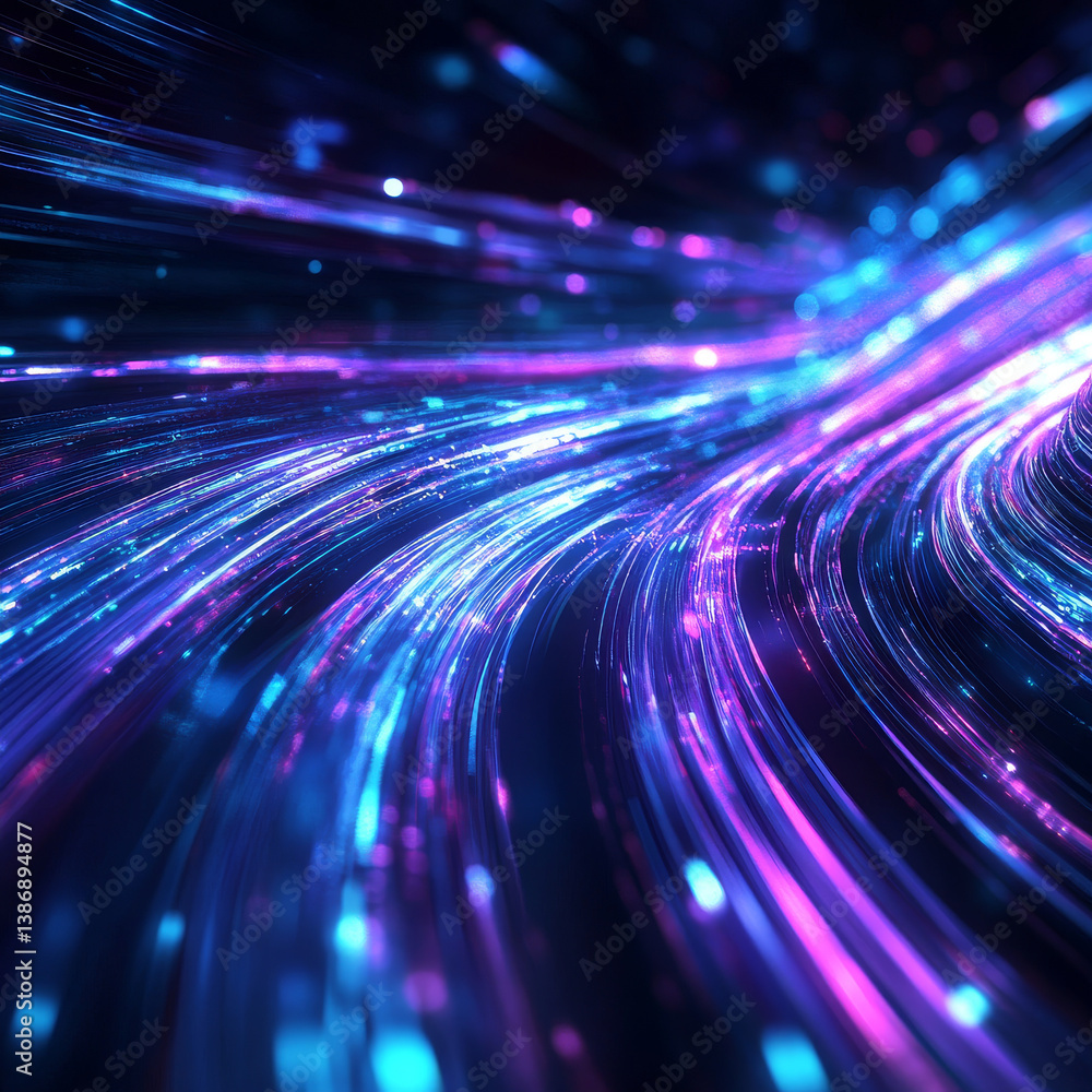 Poster neon arrow boost abstract background. glowing shiny lines and shapes in dynamic composition, speed m