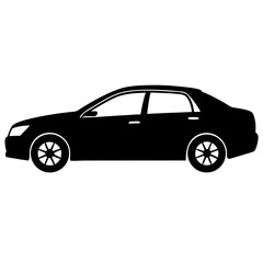 Obraz premium Car silhouette isolated on white background