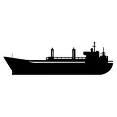 Obraz premium Oil tanker silhouette vector isolated on white background