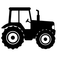 Tractor silhouette vector isolated on white background