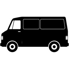 Van silhouette vector isolated on white background
