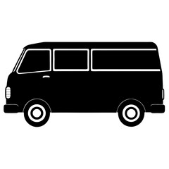 Van silhouette vector isolated on white background