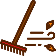 Rake Filled Line Icon