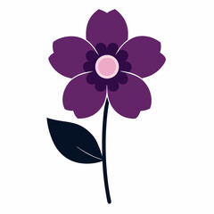 Japanese anemone flower silhouette vector illustration