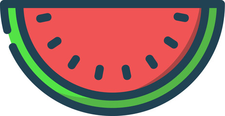 Watermelon Filled Line Icon