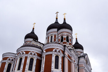 Fototapeta premium Domes of Alexander Nevsky Cathedral in Tallinn