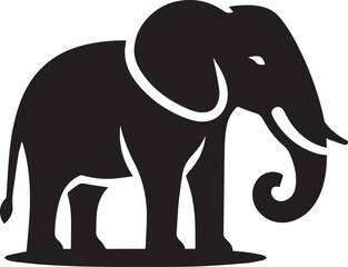 Elephants Vector in Black & White