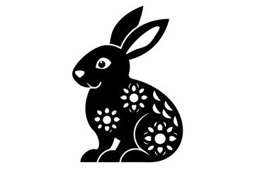 Obraz premium easter bunny laser cut silhouette vector