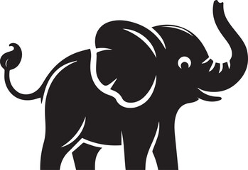 Elephants Vector in Black & White