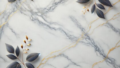 高級感ある白大理石＋ゴールドアクセントのテクスチャ背景