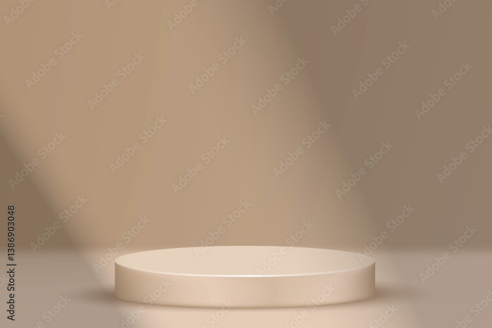 Poster realistic empty product advertisement background design with brown color. brown color abstract 3d cy