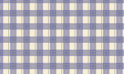 A seamless plaid pattern with a soft cream background and intersecting blue and lavender stripes. The design is repetitive, clean, and perfect for textiles, backgrounds, or digital prints.