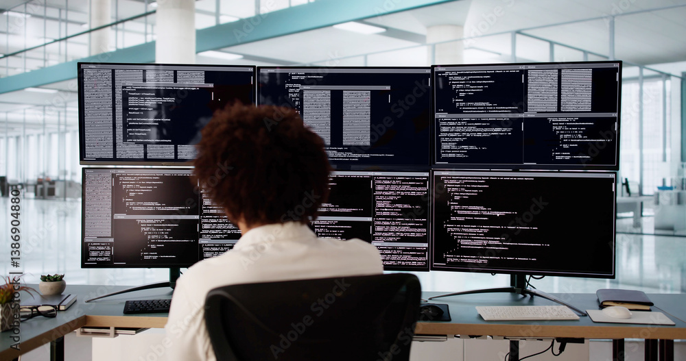 Poster Tech-Savvy Engineer Debugging Software Code