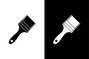 Minimalist Paint Brush Vector Icon Silhouette Design.