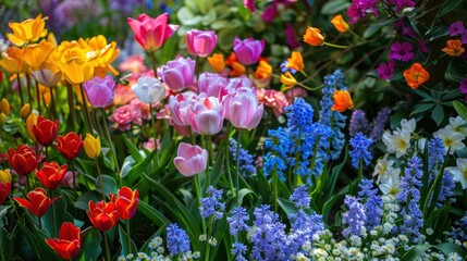 Obraz premium A Colorful Garden of Flowers