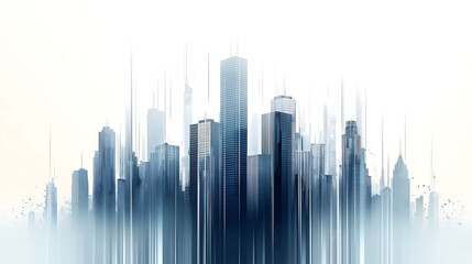 Fototapeta premium vector illustration of city buildings, generative ai