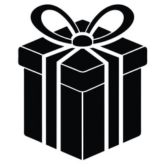 Minimalist gift box icon with a perfect bow for celebrations and special occasions