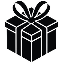 Minimalist gift box icon with a perfect bow for celebrations and special occasions