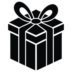 Minimalist gift box icon with a perfect bow for celebrations and special occasions