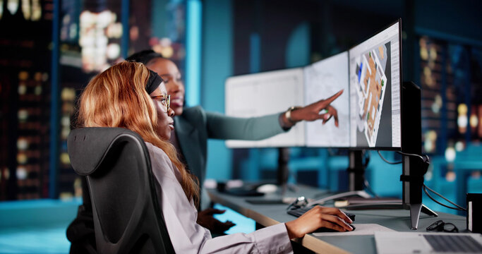 Architect analyzing house floor plan for property renovation project