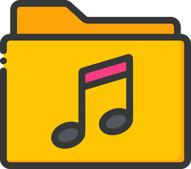 Song Playlist Filled Line Icon