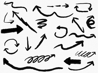 set of hand drawn arrows