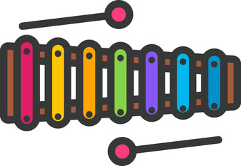 Xylophone Filled Line Icon