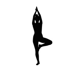 Fototapeta premium Graceful yoga silhouette in black and white, mindful balance