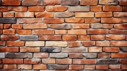 Fototapeta premium Old vintage red brick wall with shade of spot light texture background