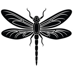 Dragonfly single vector silhouette pic