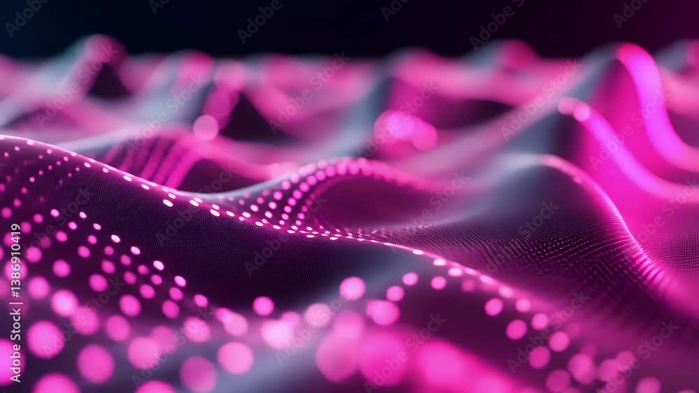 Aufkleber dynamic abstract waves visual journey of pink energy and movement design