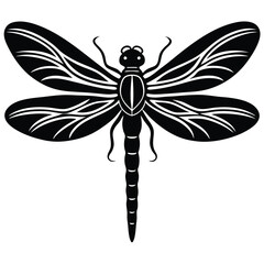 Dragonfly single vector silhouette pic