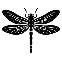 Fototapeta premium Dragonfly single vector silhouette pic
