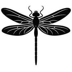 Dragonfly single vector silhouette pic